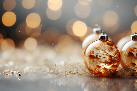 Christmas decoration on bokeh background. New Year and Christmas.の素材