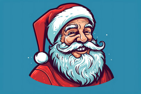 Santa Claus face. Vector illustration of Santa Claus head with beard.の素材