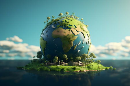 Planet earth in the form of a globe. 3d render.の素材