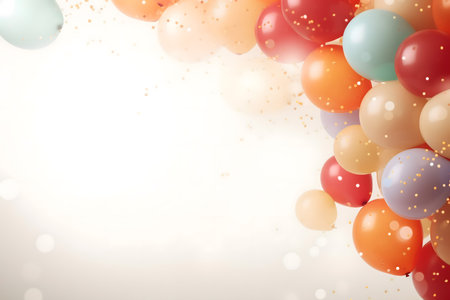 Colorful balloons background with bokeh effect. 3D Renderingの素材