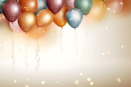 Elegant background with balloons and confetti. Vector illustration.の素材
