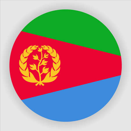 Eritrea Flat Rounded National Country Flag Button Icon Vectorのイラスト素材