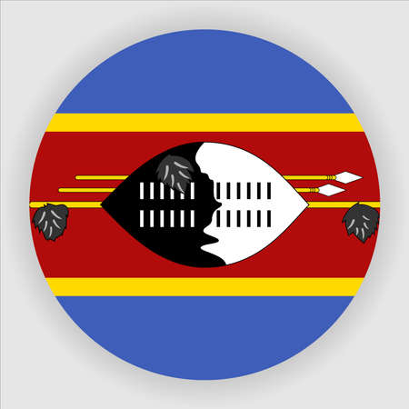 Eswatini Flat Rounded National Country Flag Button Icon Vectorのイラスト素材