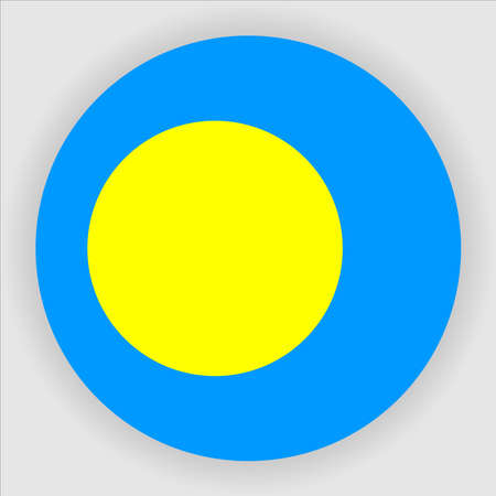 Palau Flat Rounded National Country Flag Button Icon Vectorのイラスト素材