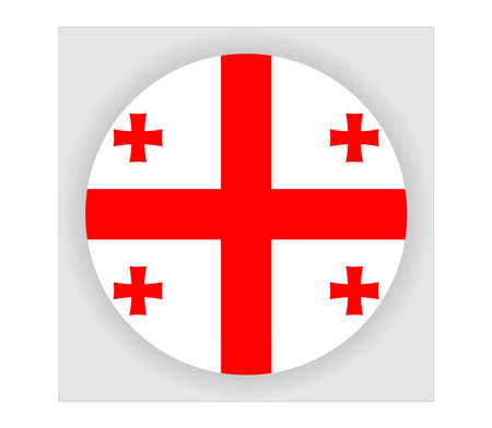 Georgia Flat Rounded National Country Flag Button Icon Vectorのイラスト素材