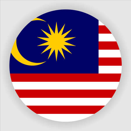 Malaysia Flat Rounded National Country Flag Button Icon Vectorのイラスト素材