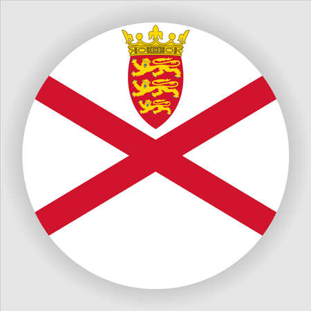 Jersey Flat Rounded National Country Flag Button Icon Vectorのイラスト素材