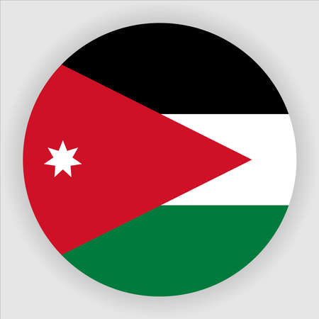 Jordan Flat Rounded National Country Flag Button Icon Vectorのイラスト素材