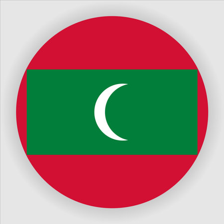 Maldives Flat Rounded National Country Flag Vectorのイラスト素材