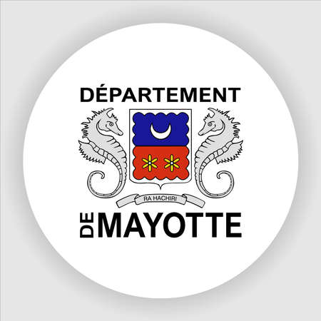 Mayotte Flat Rounded National Country Flag Vectorのイラスト素材