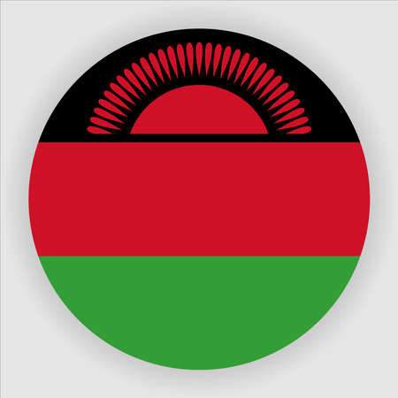 Malawi Flat Rounded National Country Flag Vectorのイラスト素材