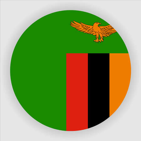 Zambia Flat Rounded National Country Flag Vectorのイラスト素材