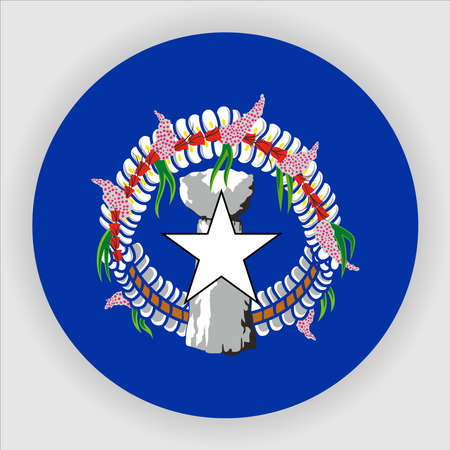 Northern Mariana Islands Flat Rounded National Country Flag Vectorのイラスト素材