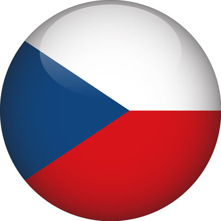 Czech Republic 3D Rounded Flag Button Icon Vectorのイラスト素材