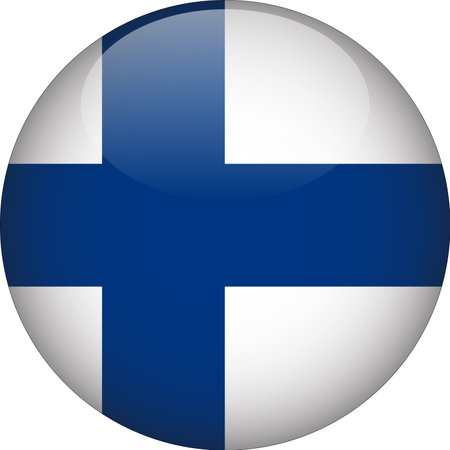Finland 3D Rounded Flag Button Icon Vectorのイラスト素材