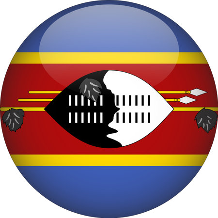 Eswatini 3D Rounded Flag Button Icon Vectorのイラスト素材