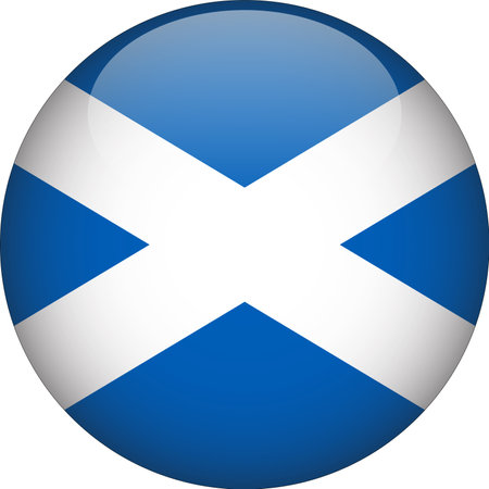 Scotland 3D Rounded Flag Button Icon Vectorのイラスト素材