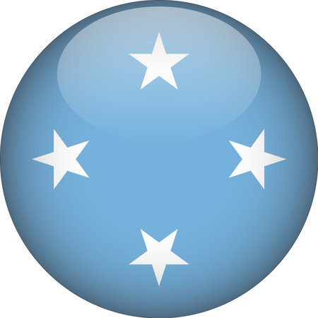 Micronesia 3D Rounded Flag Button Icon Vectorのイラスト素材