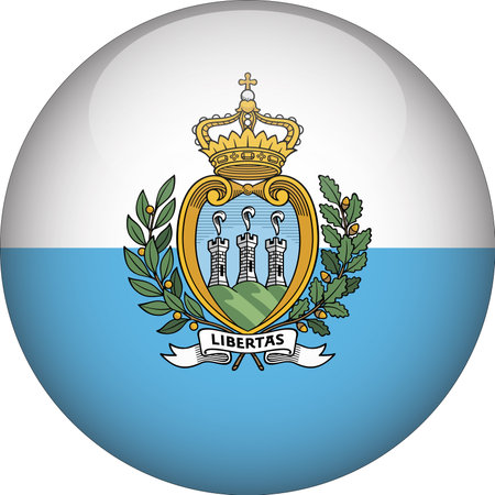 San Marino 3D Rounded Flag Button Icon Vectorのイラスト素材