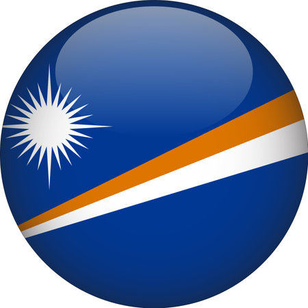 Marshall Islands 3D Rounded Flag Button Icon Vectorのイラスト素材