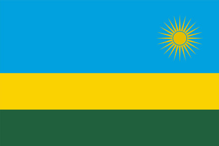 Rwanda flag vector illustration. Rectangle Rwanda national flag.のイラスト素材