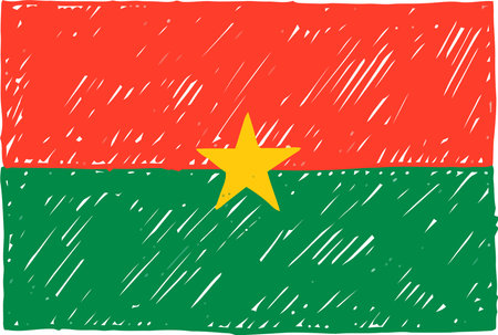 Illustration of the flag of Burkina Faso in grunge styleのイラスト素材