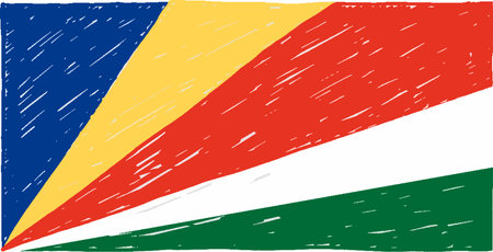Seychelles flag with grunge texture. Vector illustration.のイラスト素材