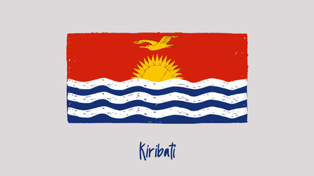 Kiribati flag in grunge style. Vector illustration.のイラスト素材