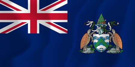 Saint Helena waving flag illustration. Texture can be used as background.の写真素材