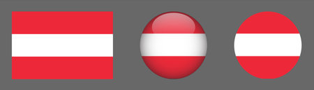 Austria flag icons set. Vector illustration isolated on grey background.のイラスト素材