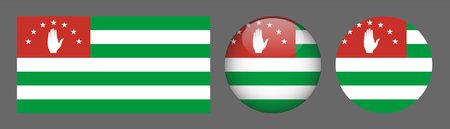 Abkhazia flag button set. Translate: Abkhaziaのイラスト素材