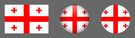 Georgia flag icons set. Patriotic vector flags. National flag of Georgiaのイラスト素材