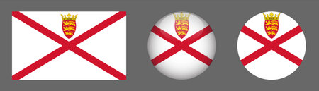 Flag of Jersey. Set of vector icons with flag of Jersey.のイラスト素材