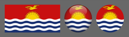 Kiribati flag in easter egg design, vector illustrationのイラスト素材
