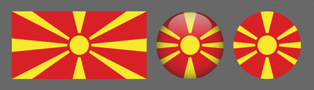 Macedonia flag buttons set, vector illustration eps 10.のイラスト素材