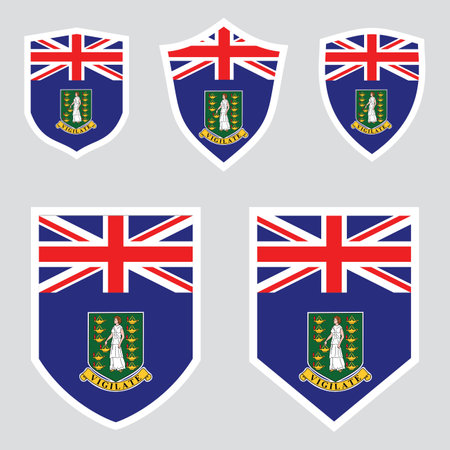 British Virgin Islands Flags Collection. Vector Illustration Isolated On White Backgroundのイラスト素材
