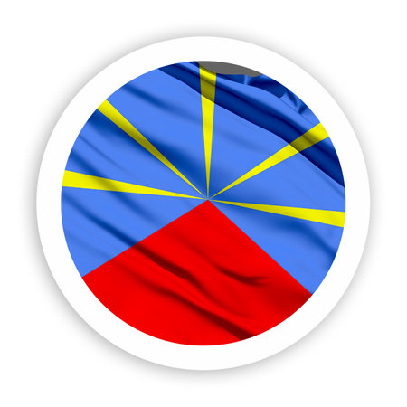 Round sticker with flag of the Republic of Macedonia on a white backgroundの写真素材