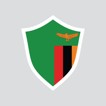 Zambia flag shield vector icon. National flag of Zambiaのイラスト素材