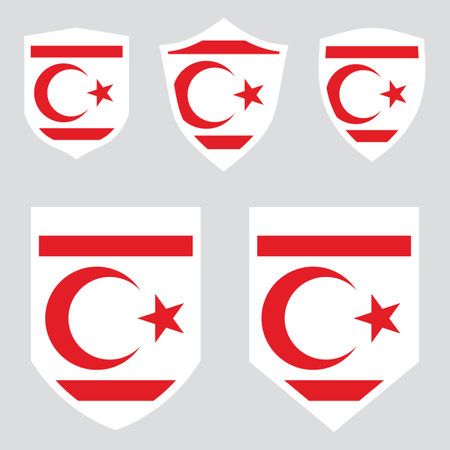 Flag of Turkey in the form of shields. Vector set of flags.のイラスト素材