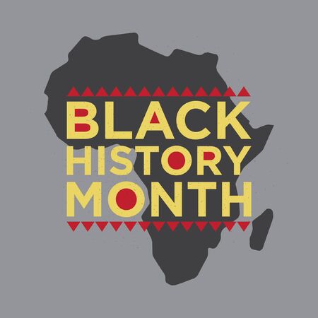 Black History Month Vector Template Design on silhouette a African continentのイラスト素材