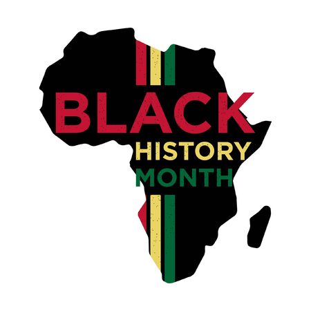Black History Month Vector Template Design on silhouette a African continentのイラスト素材