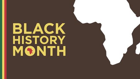 Black History Month Vector Template Design on silhouette a African continentのイラスト素材