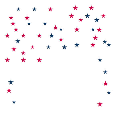 Vector Illustration of Stars with Red and Blue Color on White Background.のイラスト素材