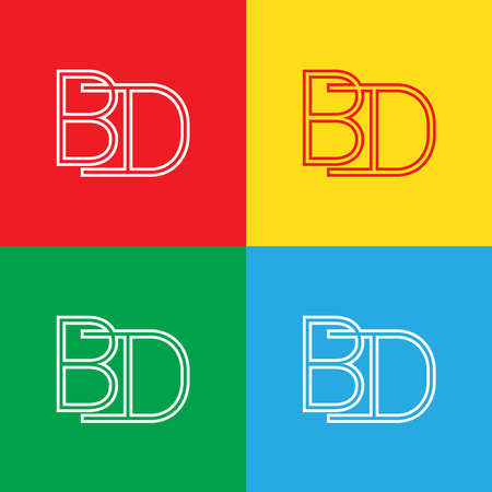 Letter BD Logo Design Template. Vector Illustrationのイラスト素材