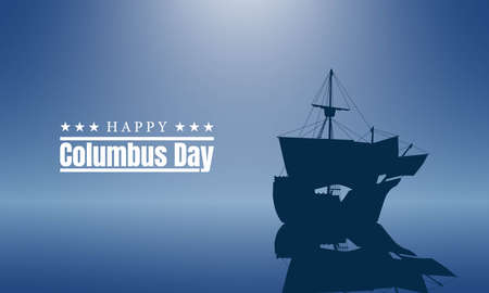 Columbus Day Background Design. We will be Closed on Columbus Day. Vector Illustration.のイラスト素材
