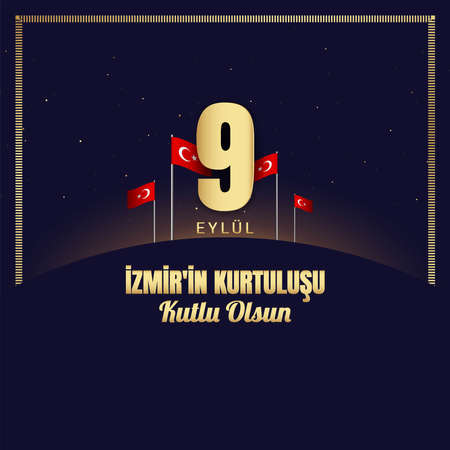 Salvation of Izmir Day Background. Translate : September 9, Salvation of Izmir Day. Vector Illustrationのイラスト素材