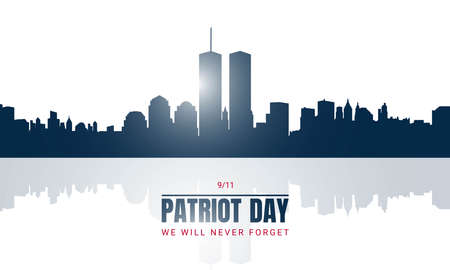 Patriot Day Background with New York City Silhouette. Vector Illustrationのイラスト素材