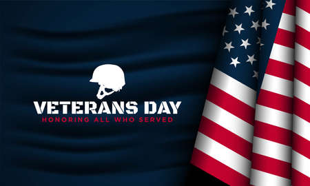 Vector illustration of Veterans Day. Honoring all who served.のイラスト素材
