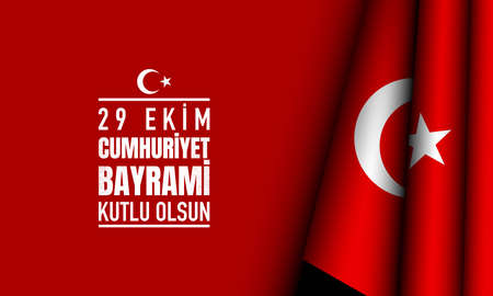 Republic Day Turkey Background. Translate : Happy 29 October Republic Day. Vector Illustrationのイラスト素材