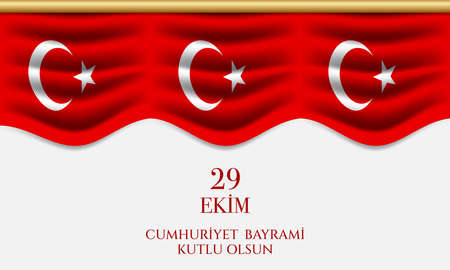 Republic Day Turkey Background. Translate : Happy 29 October Republic Day. Vector Illustrationのイラスト素材